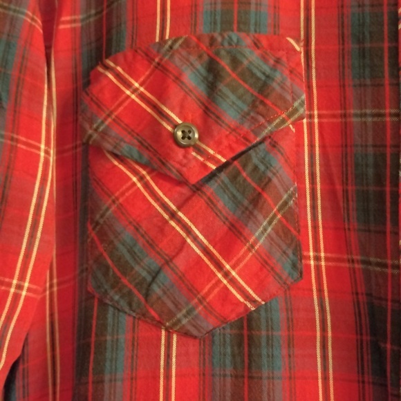 Rails rayon button up size M red plaid - Picture 2 of 4